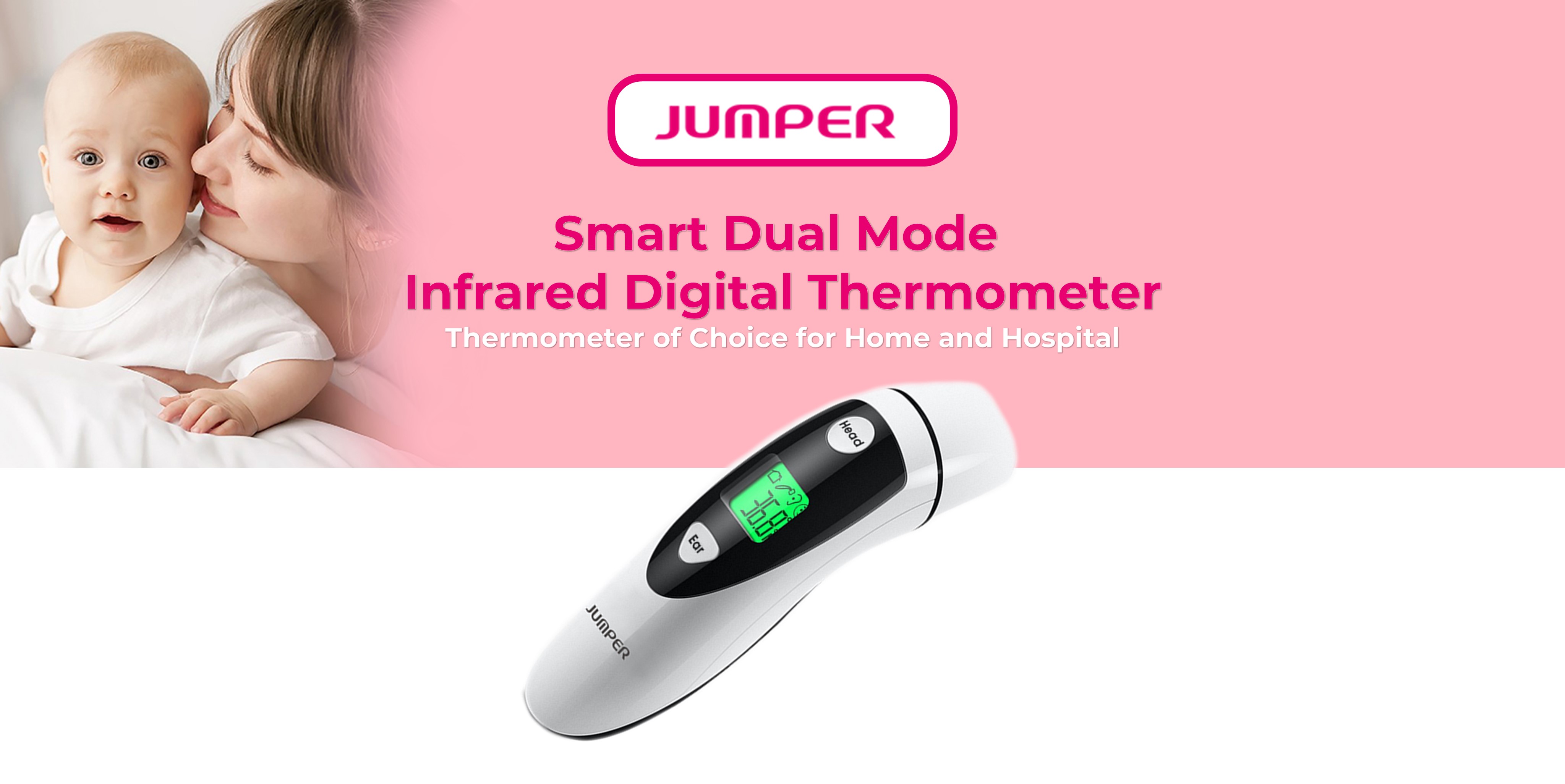 Smart Forehead & Ear Infrared Thermometer. FDA Approved. Bluetooth